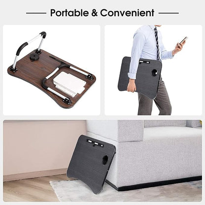 Laptop Desk Foldable Bed Table, Portable Lap Desk Laptop Bed Tray Table with Storage Drawer and Cup Holder, Lap TraysTables Notebook Stand Reading Desks Breakfast Tray for Beds Couch Sofa Floor