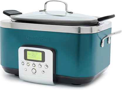 GreenPan Elite 8-in-1 Programmable 6QT Electric Slow Cooker, Dishwasher Safe