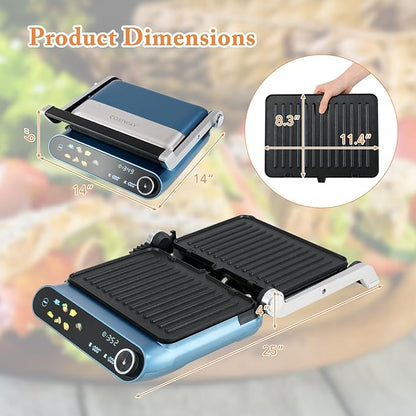 COSTWAY Panini Press, 1200W Sandwich Maker