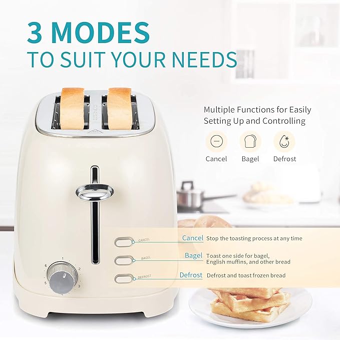 Ultrean Toaster 2 Slice with Extra-Wide Slot