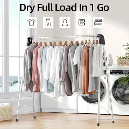 APEXCHASER Clothes Drying Rack Foldable, Stainless Steel Laundry Drying Rack