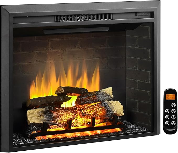 LegendFlame Carl 35" W Electric Fireplace Insert, Fireplace Heater 750/1500W