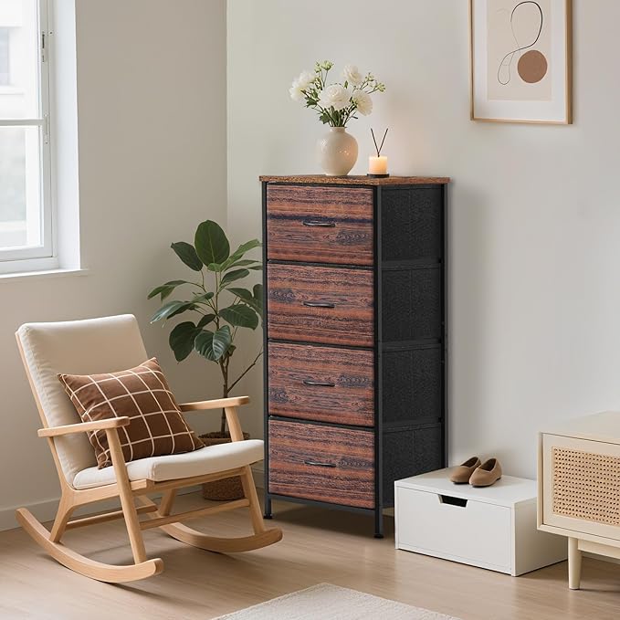 4 Fabric Drawer Dresser for Bedroom, Chest of Drawers