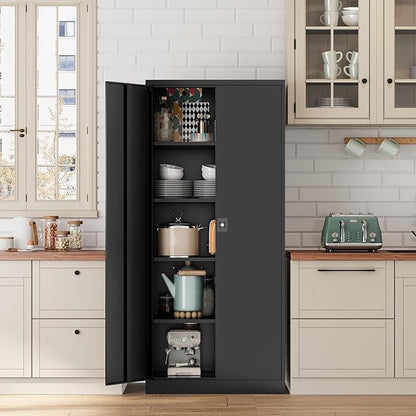 Metal Storage Cabinet-72” Black Tall Steel File Cabinets