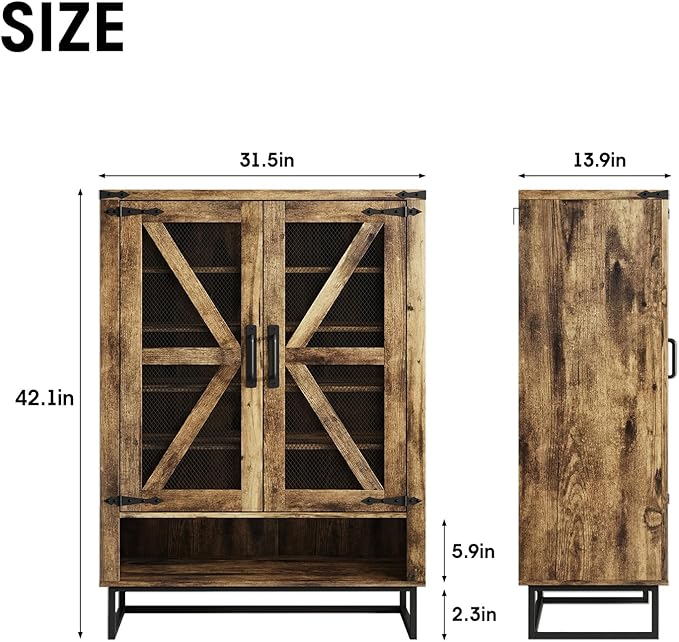 Maupvit 42.1" Farmhouse Shoe Cabinet