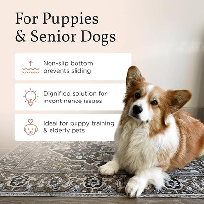 Lovewag Reusable Washable Dog Pee Pads, Mahogany Weave 36x48, 2 Pack | Non-slip, waterproof, absorbent dog pee pads for potty training, whelping, senior dogs, multi-pet households, easy to clean