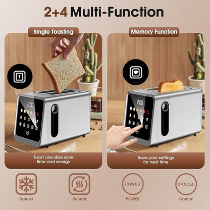 Touch Screen Toaster 2 Slice, Smart Digital