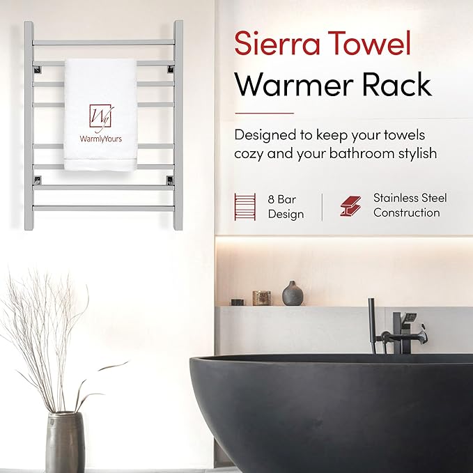 WarmlyYours Heated Towel Rack for Bathroom