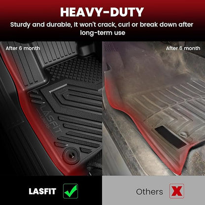 LASFIT Floor Mats & Cargo Mat with Backrest 2021-2026 & Only 7 Seats(Not for 8/9 Seats) for Chevy Tahoe/GMC Yukon(Only Yukon, Not Fit Yukon XL)/Cadillac Escalade(Only Escalade, Not Fit Escalade ESV)