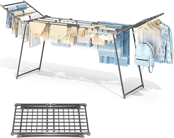 APEXCHASER Clothes Drying Rack Foldable, Large Drying Rack Clothing Retractable