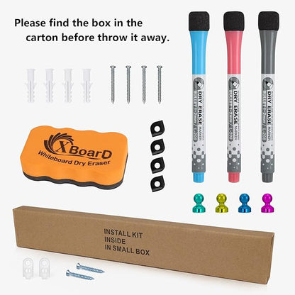 XBoard Magnetic Dry Erase Whiteboard 24 x 18 Inch, Double Sided White Board for Wall with Marker Tray | Silver Aluminum Frame Presentation Board for Home Office Classroom