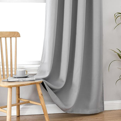 ChrisDowa 100% Blackout Curtains 63 inch Long