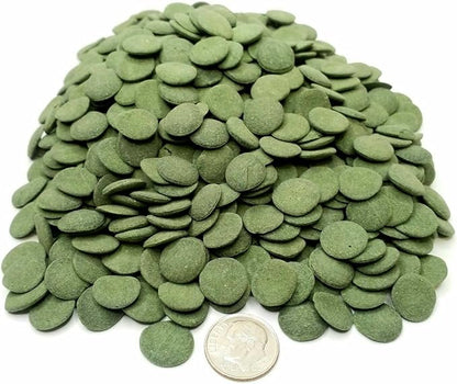Aquatic Foods Inc. Sinking 12mm - 1/2" Spirulina Algae Wafers, Ideal for All Bottom Fish, Plecos, Shrimp, Snails, Crayfish, All Herbivorous and Omnivorous Tropical Fish...1-lb