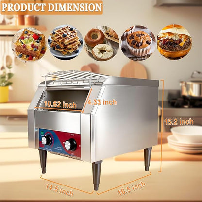 CTJ Commercial Toaster 300 Slices/Hour Electric Conveyor Belt Toaster Heavy