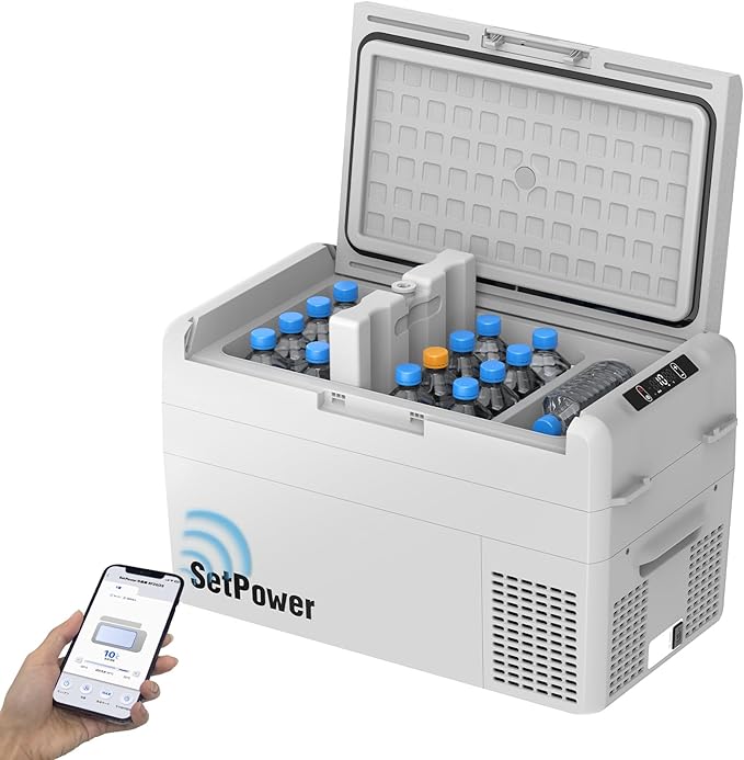 Setpower Car Refrigerator 50 Hours Backup Cooling 27 Quart 12 volt Fridge