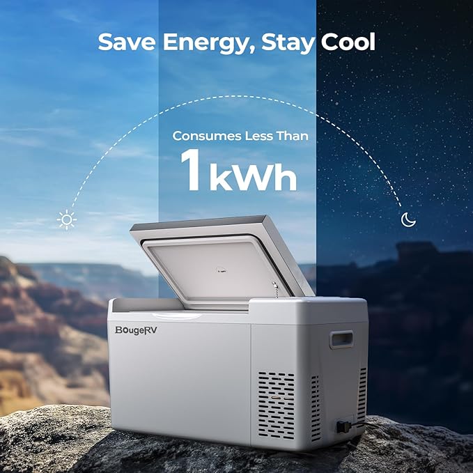 BougeRV 12 Volt Refrigerator 12V Car Fridge 23 Quart Portable Freezer
