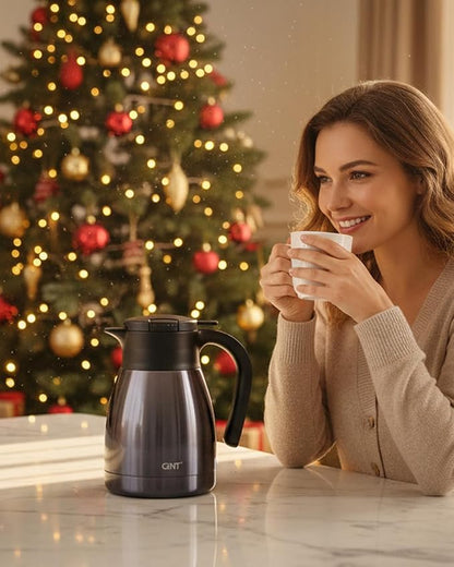 GiNT 1L / 34Oz Thermal Coffee Carafe, Insulated Stainless Steel Coffee Carafes