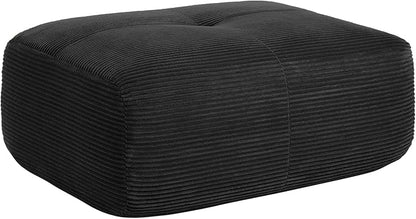 Black Ottoman for Modular Sectional Sofa, Corduroy Deep Seat for Oversized Compressed Boneless Sectional Couches for Living Room Bedroom Apartment, Cloud Sofa Couch Set, Memory Foam, No Assembly