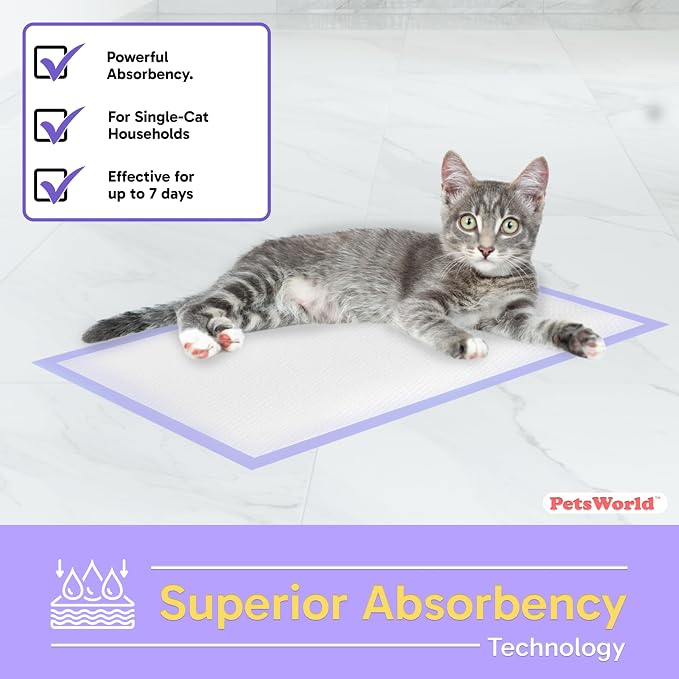 PetsWorld Universal Fit Cat Pad Refills for Litter Box, Fresh Scent, Odor Control, Pack of 800