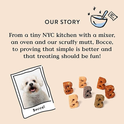 Bocce's Bakery Dailies Good Hair Dog Treats for Skin & Coat Support, Wheat-Free Dog Treats, Made with Real Ingredients, Baked in The USA, All-Natural Soft & Chewy, Salmon Recipe, 6 oz