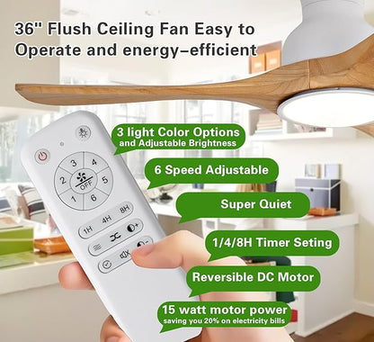 Gaizw Ceiling Fans with Lights, 36 inch Ceiling Fan with Remote Control
