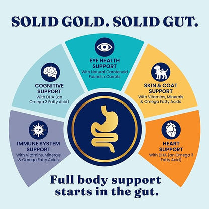 Solid Gold Salmon Dog Food for Sensitive Stomachs – Grain Free & Gluten Free Kibble w/Probiotics to Support Gut Health & Digestion - Sensitive Stomach Dog Food for All Ages – Nutrientboost™ – 22 LB