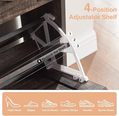 Shoe Storage Cabinet, Farmhouse Shoe Organizer