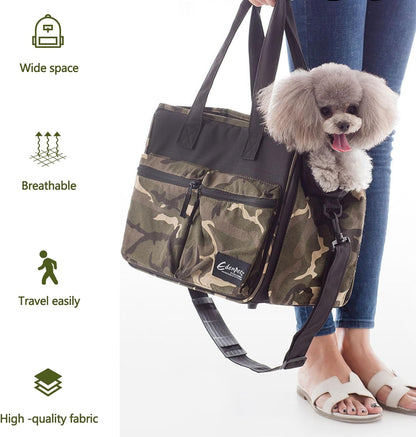 Cat Carrier Bag, Foldable Pet Bag Airline Approved, Pet Travel Carrier for Medium Cats Small Cats Dogs, Sturdy Transport Carriers Long Trips(Green)