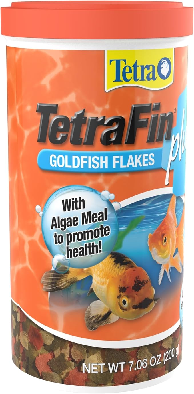 TetraFin Plus Goldfish Flakes 7.06 Ounces, Balanced Diet, With Algae To Promote Health