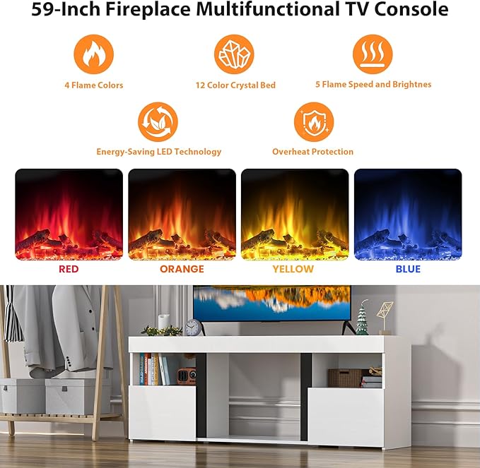 59" Electric Fireplace TV Stand