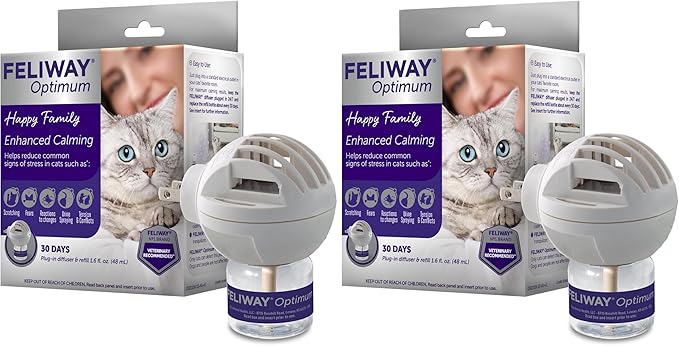 FELIWAY Aroma Diffuser, Optimum Cat, Enhanced Calming Pheromone, 48 mL | 30 Day