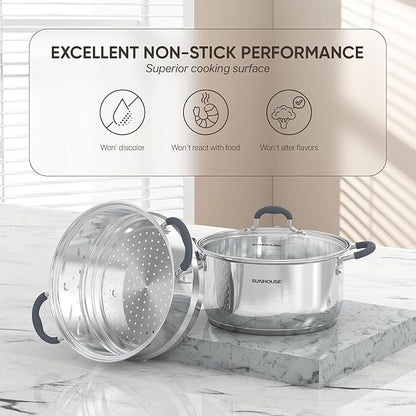 SUNHOUSE - 3.1 Quart Steamer Pots