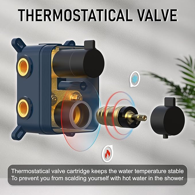 Iriber Thermostatic Shower System Wall Mount