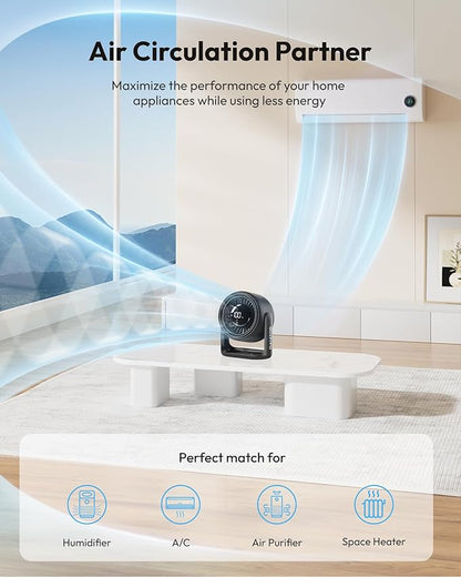Gaiatop Desk Fan with Touch Control, 4000mAh Battery, 5 Speeds Ultra Quiet