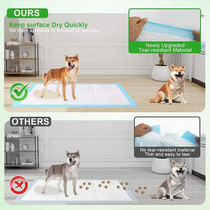 Pee Pads for Dogs & Cats, Extra Large 36"X51", 100 Count, Blue, Polymer & Polyethylene (PE), 6 Layers, Disposable Pet Training Pads