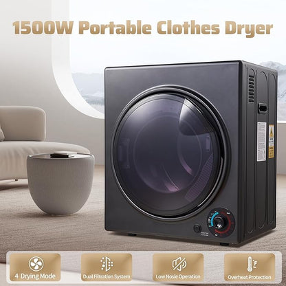 CTT Portable Clothes Dryer 3.5 cu.ft, 1500W Compact Dryer