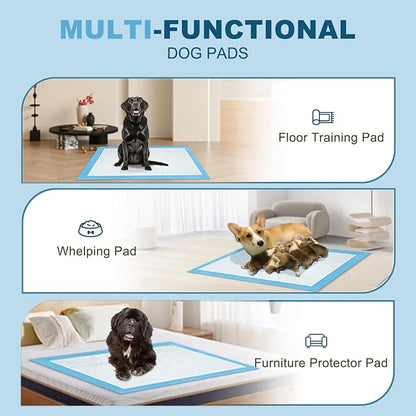 Boscute Enormous Size 54"x37" Pee Pads for Large Dogs, Heavy Absorbent Quick Dry Disposable Puppy Pee Pads, Thicken Strong Leak-Proof Backing Disposable Dog Pads (150 Counts)
