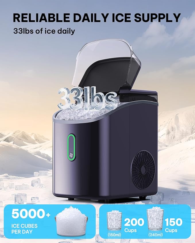 Silonn Nugget Ice Maker Countertop, Pebble Ice Makers