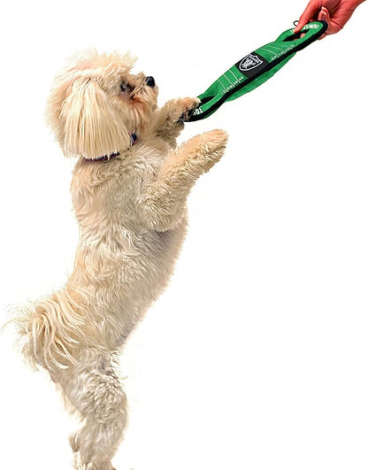 NFL Football Field DOG TOY with Squeaker. - LOS VEGAS RAIDERS - For Tug, Toss, and Fetch. - Tough & Durable PET TOY