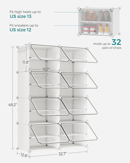 SONGMICS Shoe Rack Organizer, 8-Tier Shoe Storage Cabinet