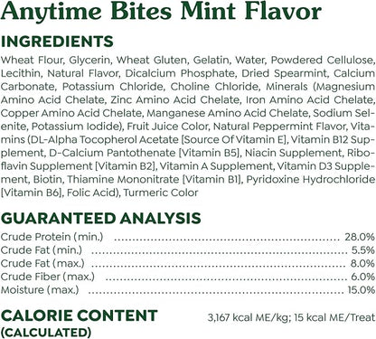 Greenies Anytime Bites Dog Treats, Mint Flavor, 10.3 oz. Bag