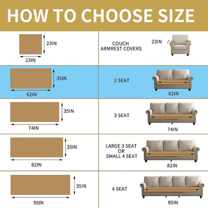 HAOMAIJIA Waterproof Couch Cover for Dogs Washable,Faux Fur Pet Couch Covers for Sofa,Soft Dog Bed Cover Non-Slip Couch Covers for 3 Cushion Couch Sofa Pet Friendly (Khaki, 35" x 62")
