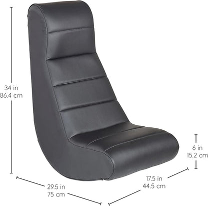 Factory Direct Partners 10489-BK Soft Ergonomic Horizontal Soft Video Rocker - Great for Reading, Gaming, Meditating, or TV for Kids Teens and Adults - Black