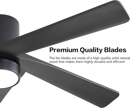 WINGBO 54 Inch Flush Mount DC Ceiling Fan