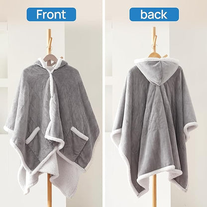 Westinghouse Wearable Heated Throw Blanket, Electric Heated Wrap Poncho Shawl