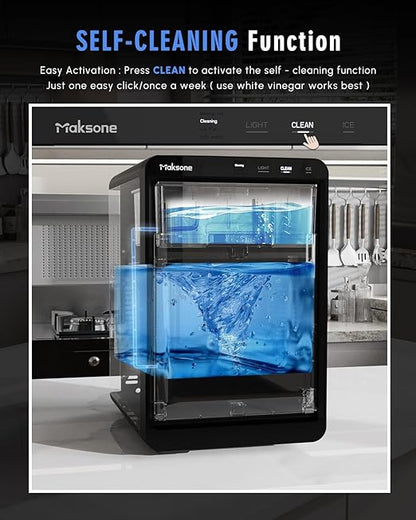 Maksone Nugget Ice Maker Countertop, Self-Cleaning ice Machine