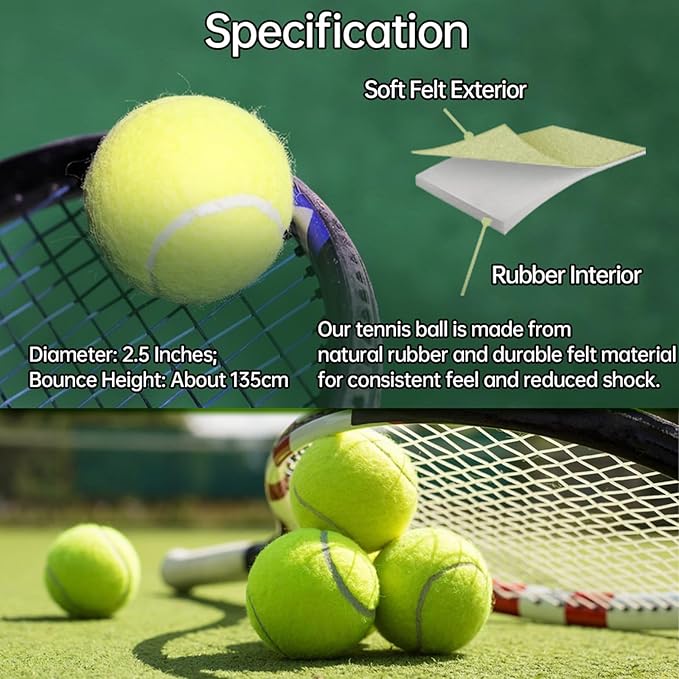 Magicorange Tennis Balls, 12 Pack Advanced Training Tennis Balls Practice Balls, Come with Mesh Bag for Easy Transport, Good for Beginner Training Ball