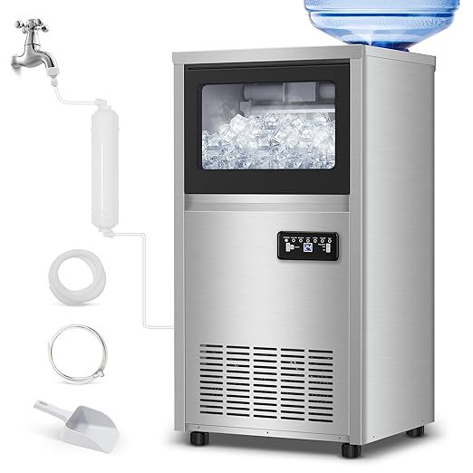 Commercial Ice Maker Machine 150 Lbs/24H, 30 Lbs Ice Bin, Undercounter Ice