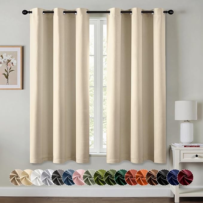 MIULEE Cream Beige Blackout Curtains