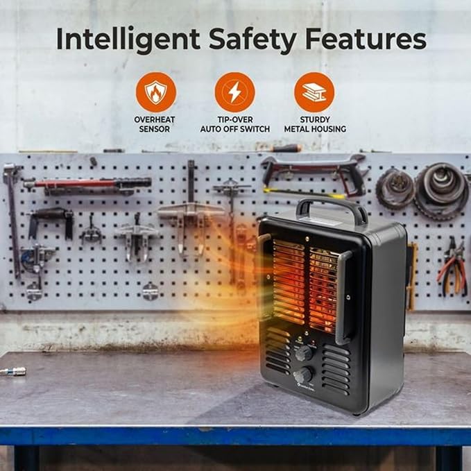 Comfort Zone Electric Portable Milkhouse Style Utility Space Heater
